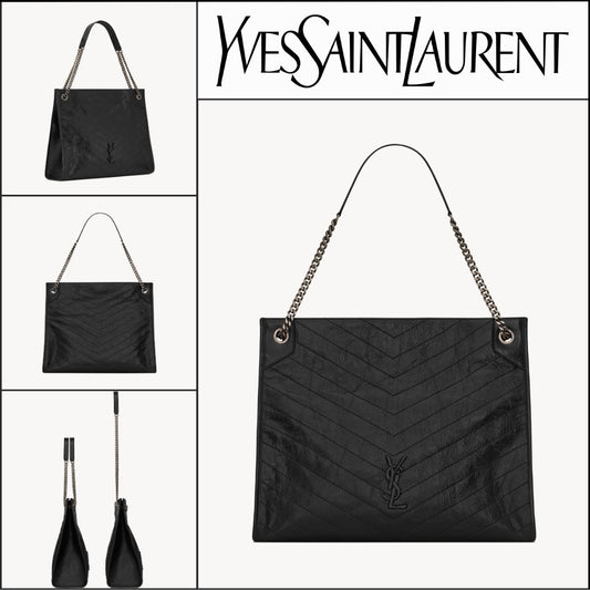 【Saint Laurent】Vintage Leather Large Shopping Tote