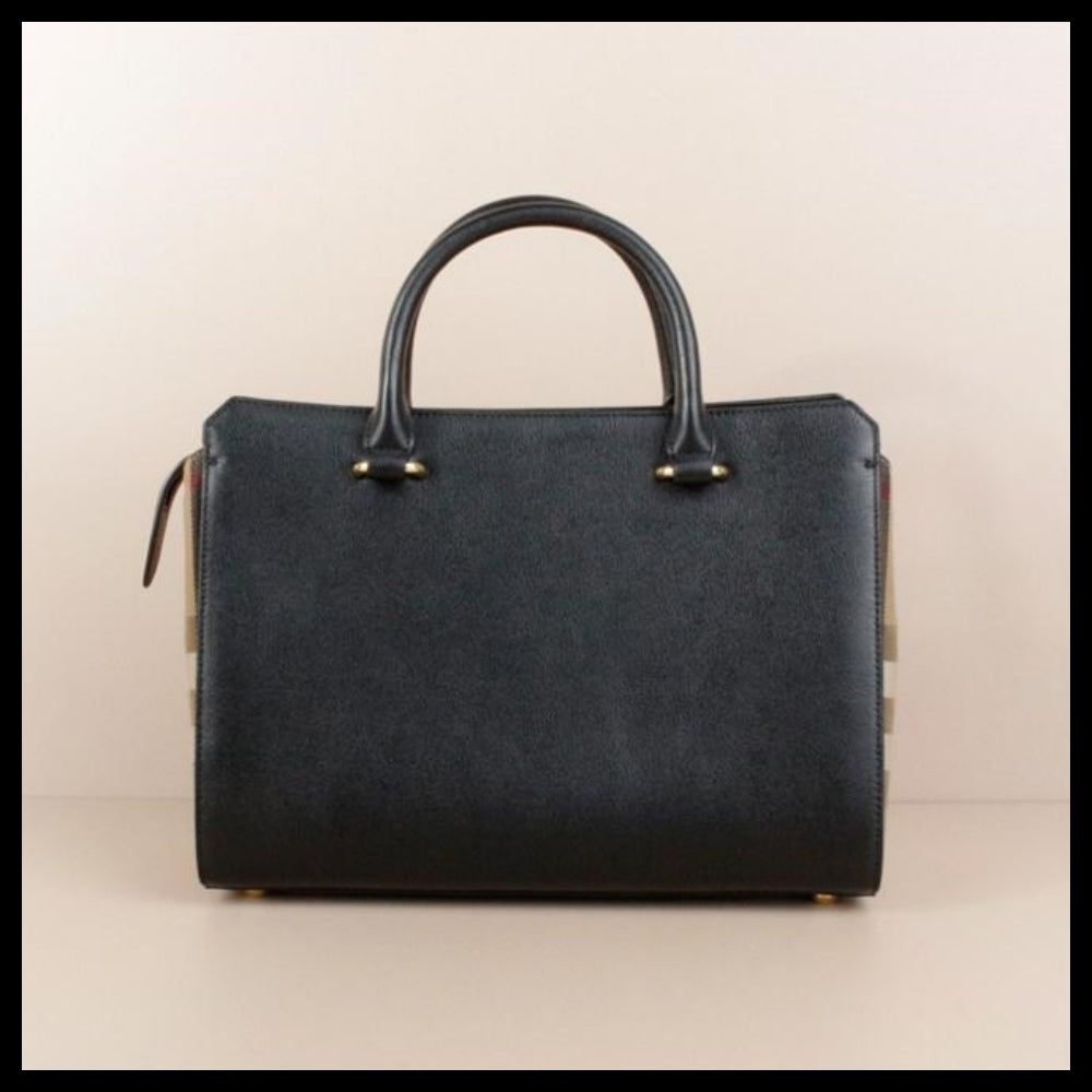 【Burberry】Banwell House Check Small Tote Bag Black