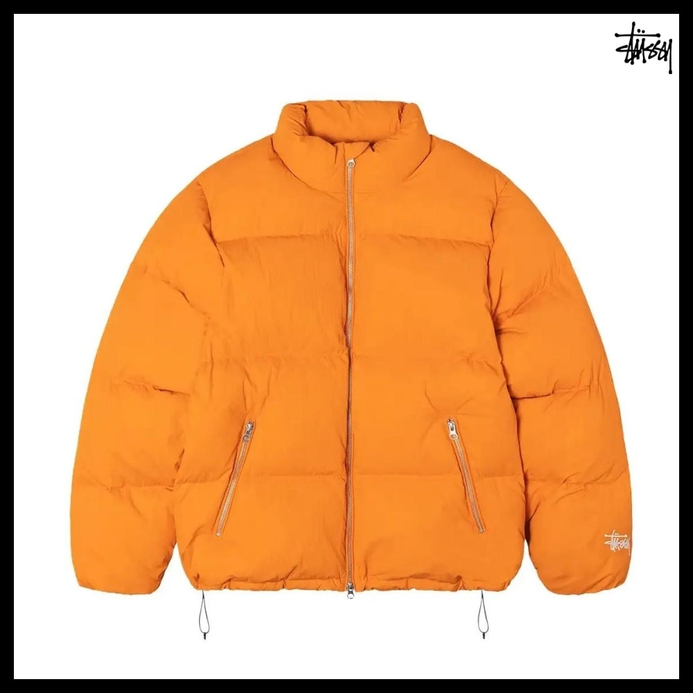 【STUSSY】Nylon Down Puffer Orange