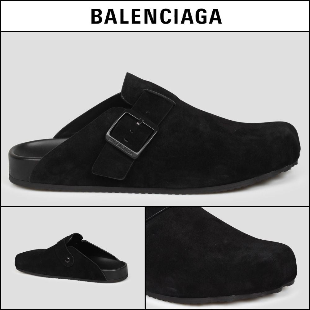 【BALENCIAGA】Sunday Mule Suede Cold Sandals In Black