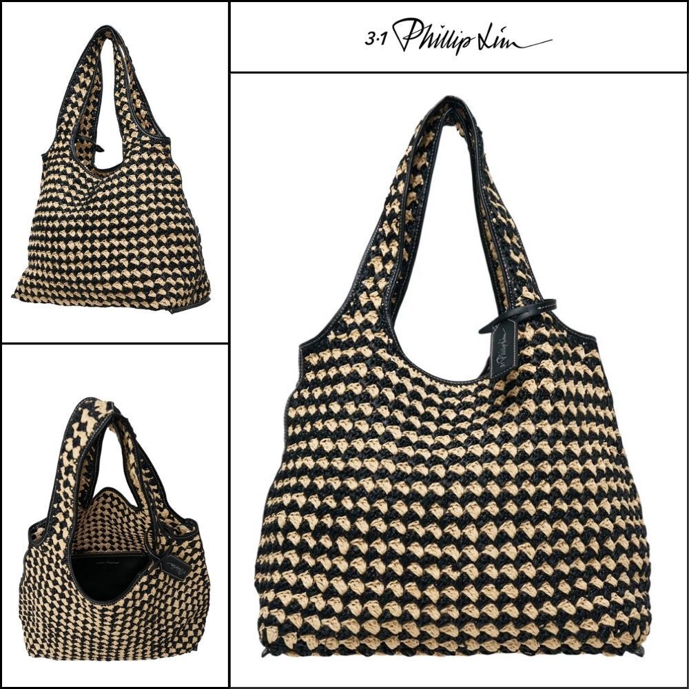 【3.1 phillip lim】Crochet Raffia Market Tote