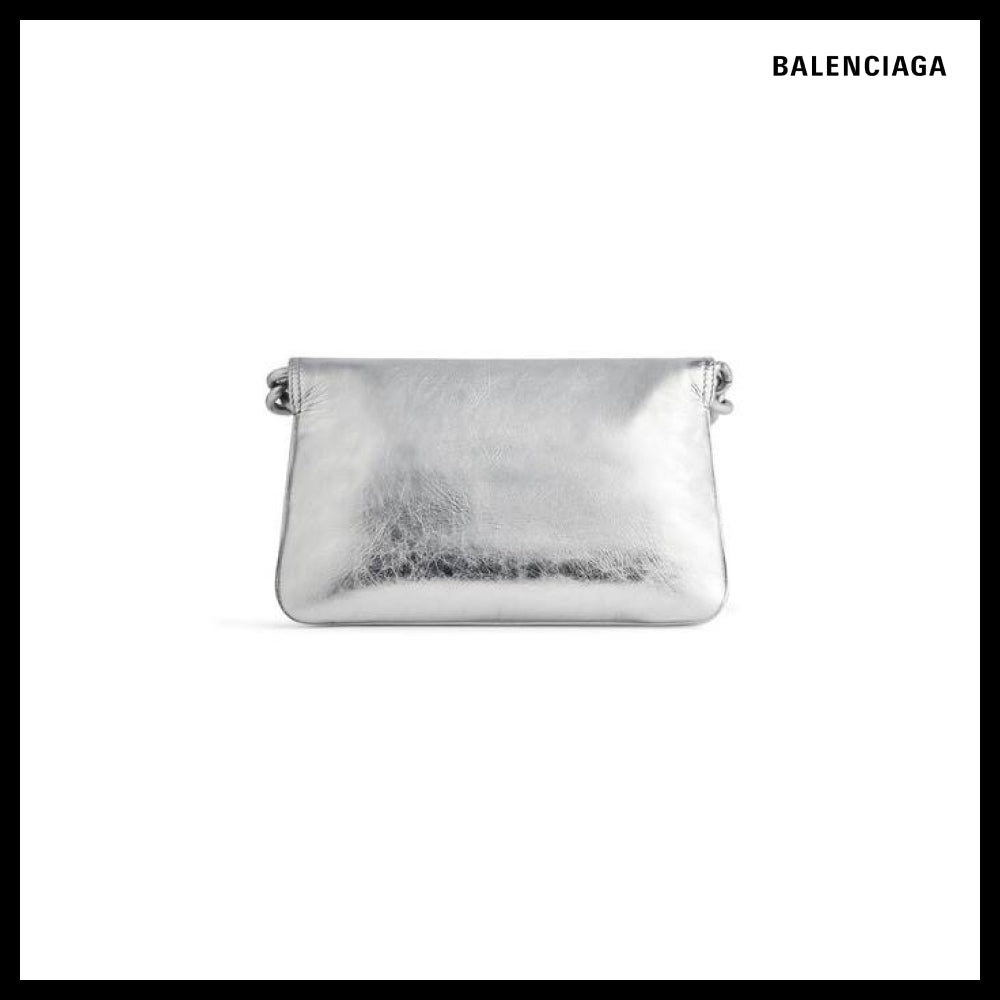 【BALENCIAGA】BB Soft Small Flap Bag Metallized Silver