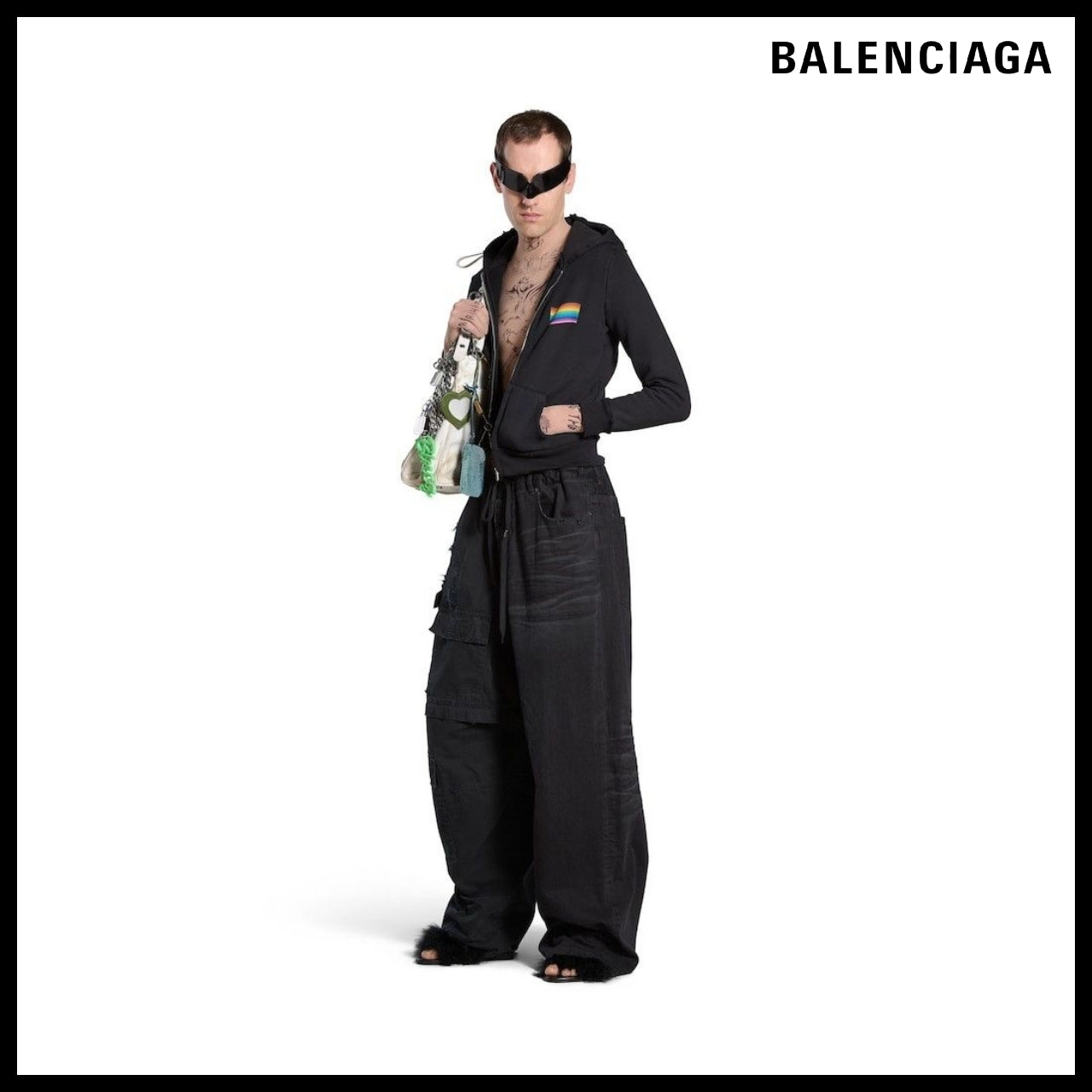 【BALENCIAGA】Hybrid Baggy Pants Black