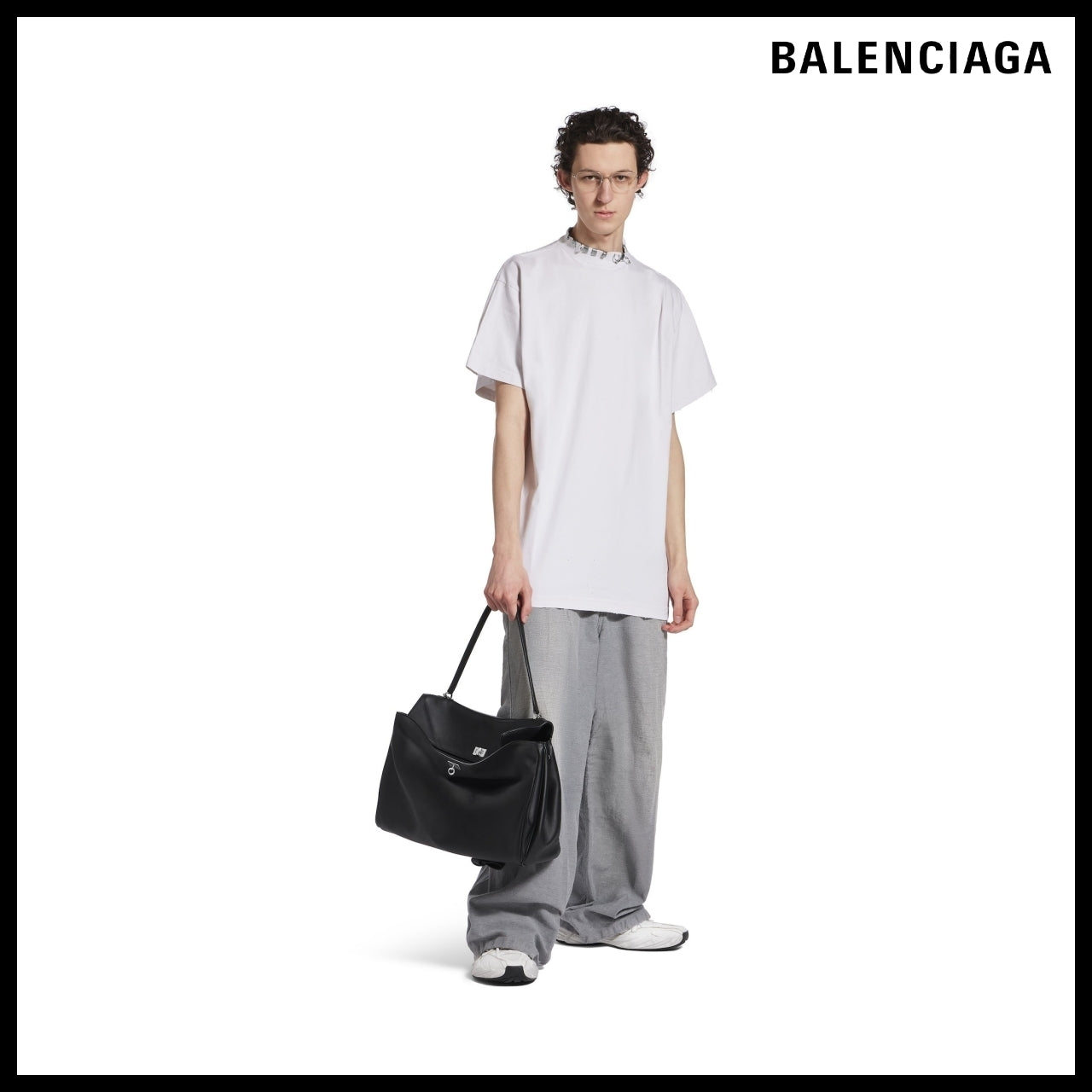 【BALENCIAGA】Pierced T-Shirt Oversized White
