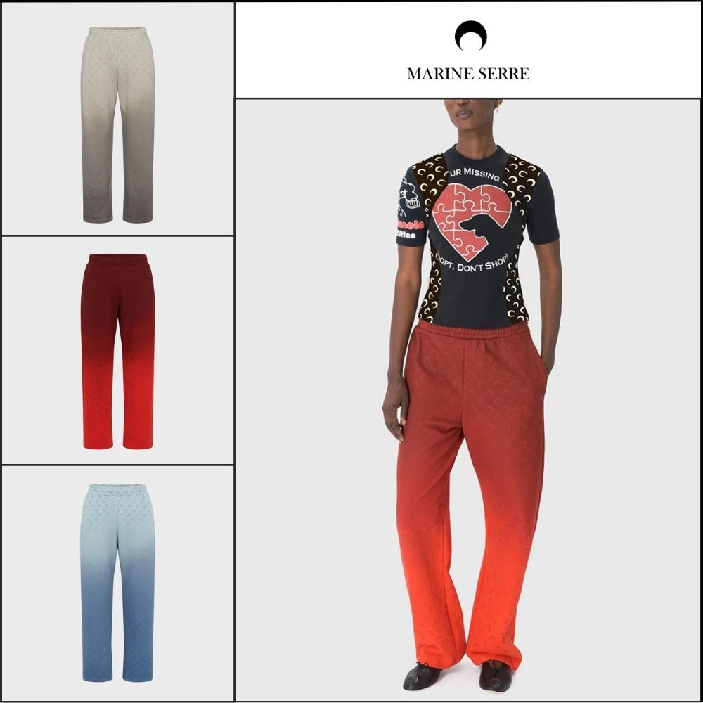 【MARINE SERRE】MOON FADED FLEECE SWEATPANTS 3 Colors