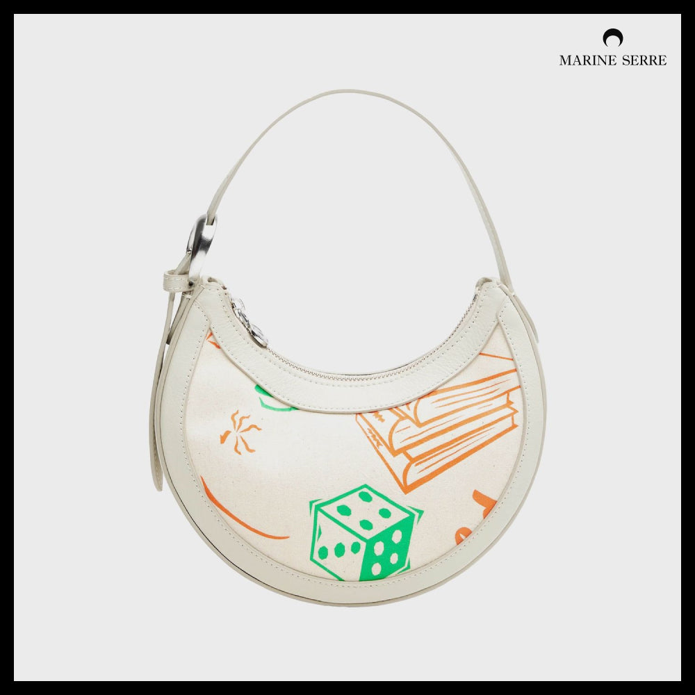 【MARINE SERRE】Regenerated Tote Bags Eclips Mini WH30 Ecru