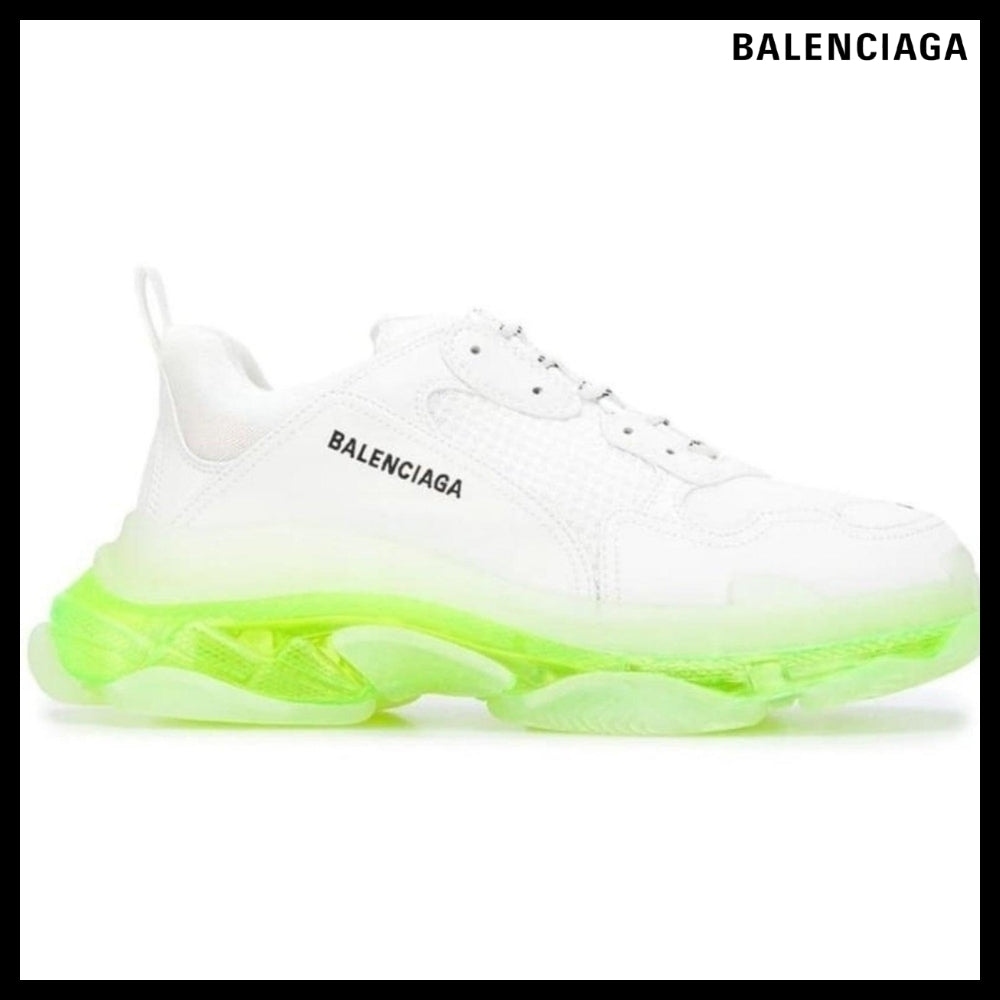 【Balenciaga】White Triple S Leather And Mesh Sneakers