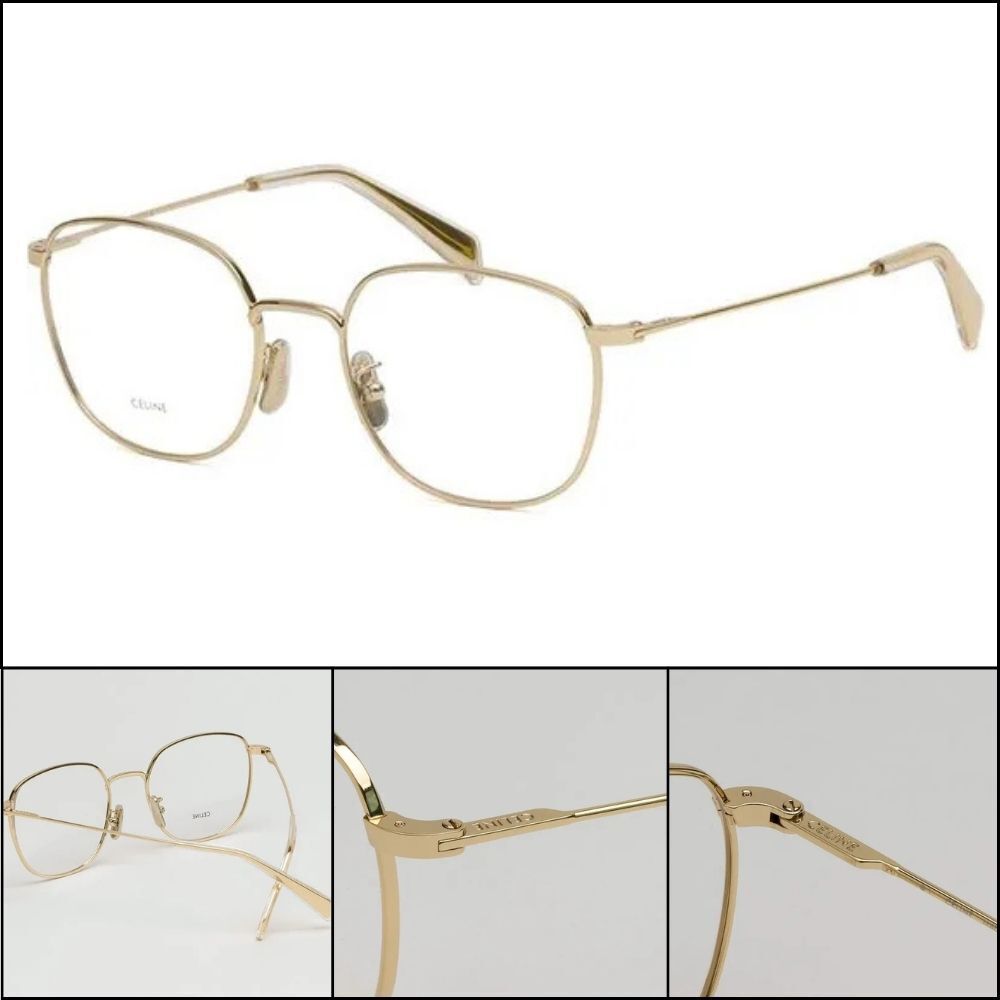 【CELINE】Lightweight Square Metal Frame Eyeglasses Daily