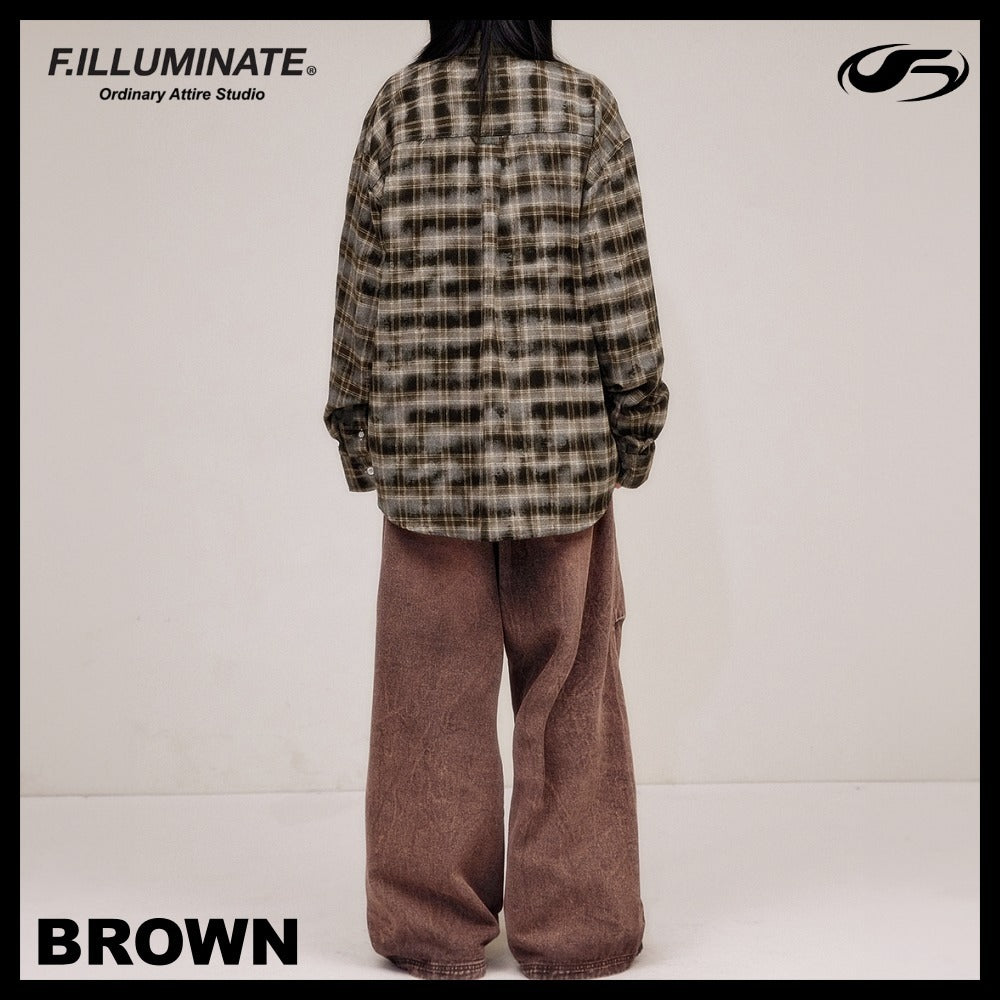 【FILLUMINATE】OVERFIT DAMAGE WASHED CHECK SHIRT 2COLOR