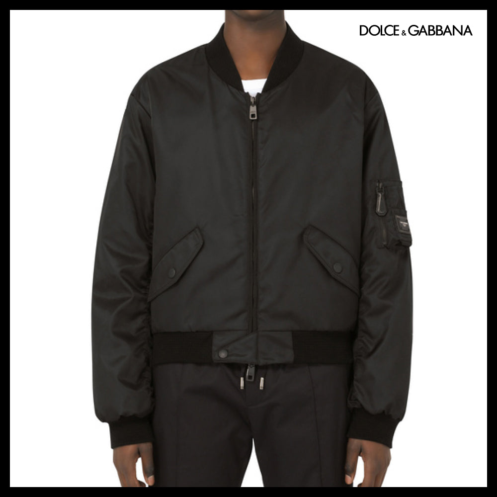 【Dolce & Gabbana】NYLON JACKET WITH BRANDED PLATE