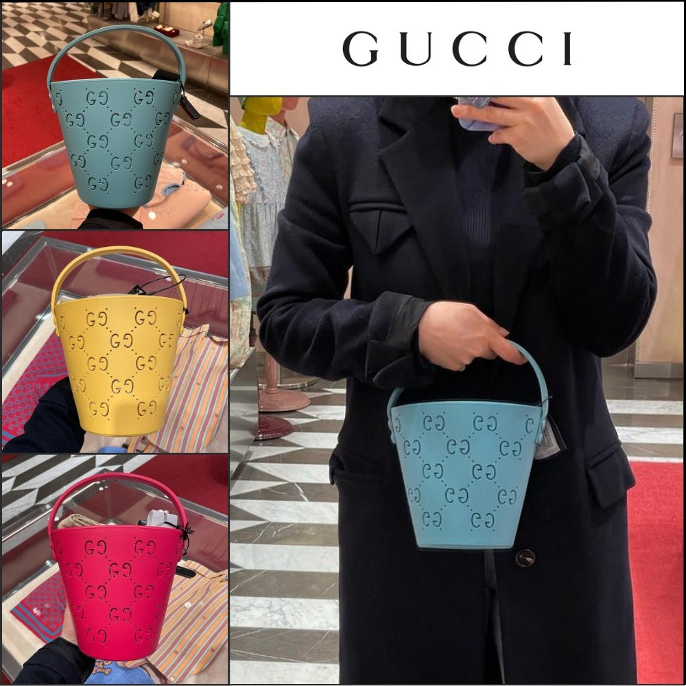 【GUCCI】パンチング モノグラム ラバー トートバッグ (3カラー)