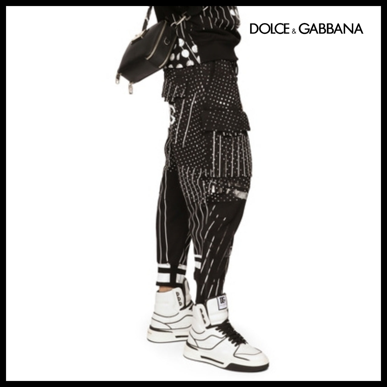 【Dolce & Gabbana】PRINTED TECHNICAL JERSEY CARGO PANTS