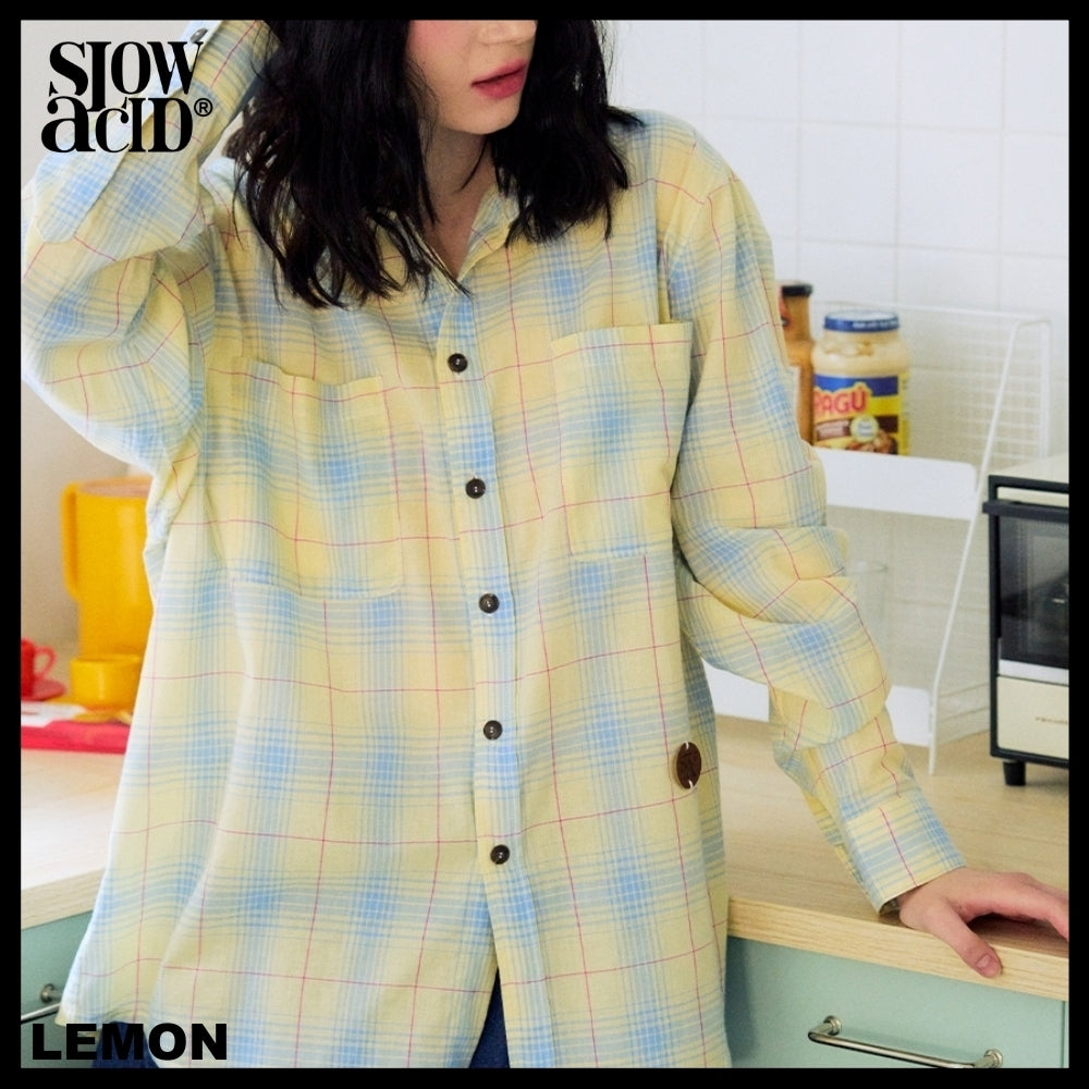 【SLOW ACID】TXT着用 SUMMER LIGHT CHECK SHIRT 2COLOR