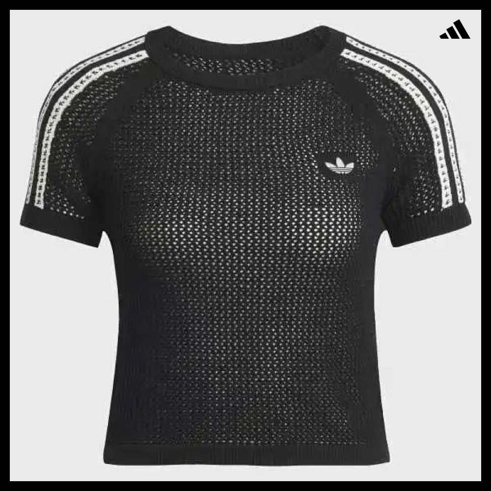 【ADIDAS 】Knit Crochet Cali T-Shirt Black
