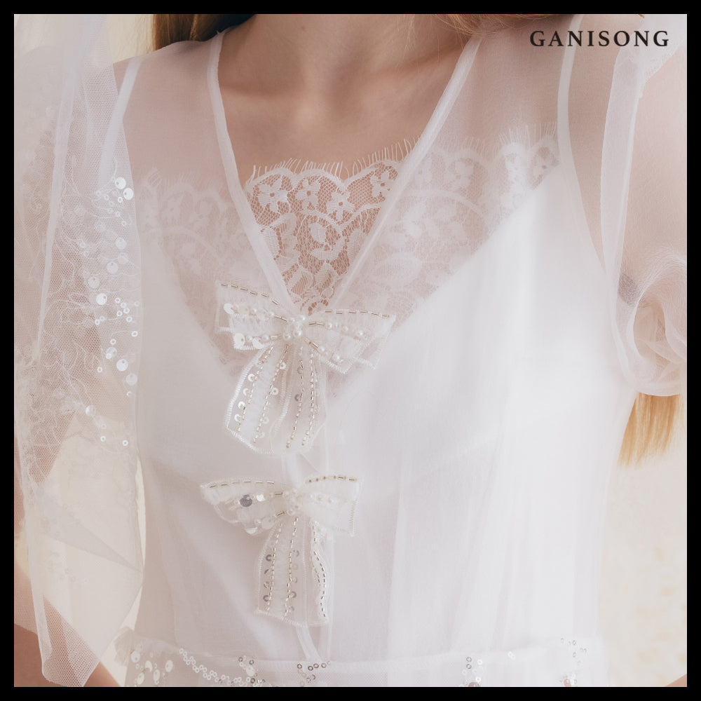【GANISONG】Bridal Afterglow Dress White