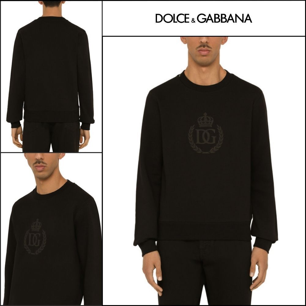 【Dolce&Gabbana】JERSEY SWEATSHIRT 3D FLOCKED DG LOGO