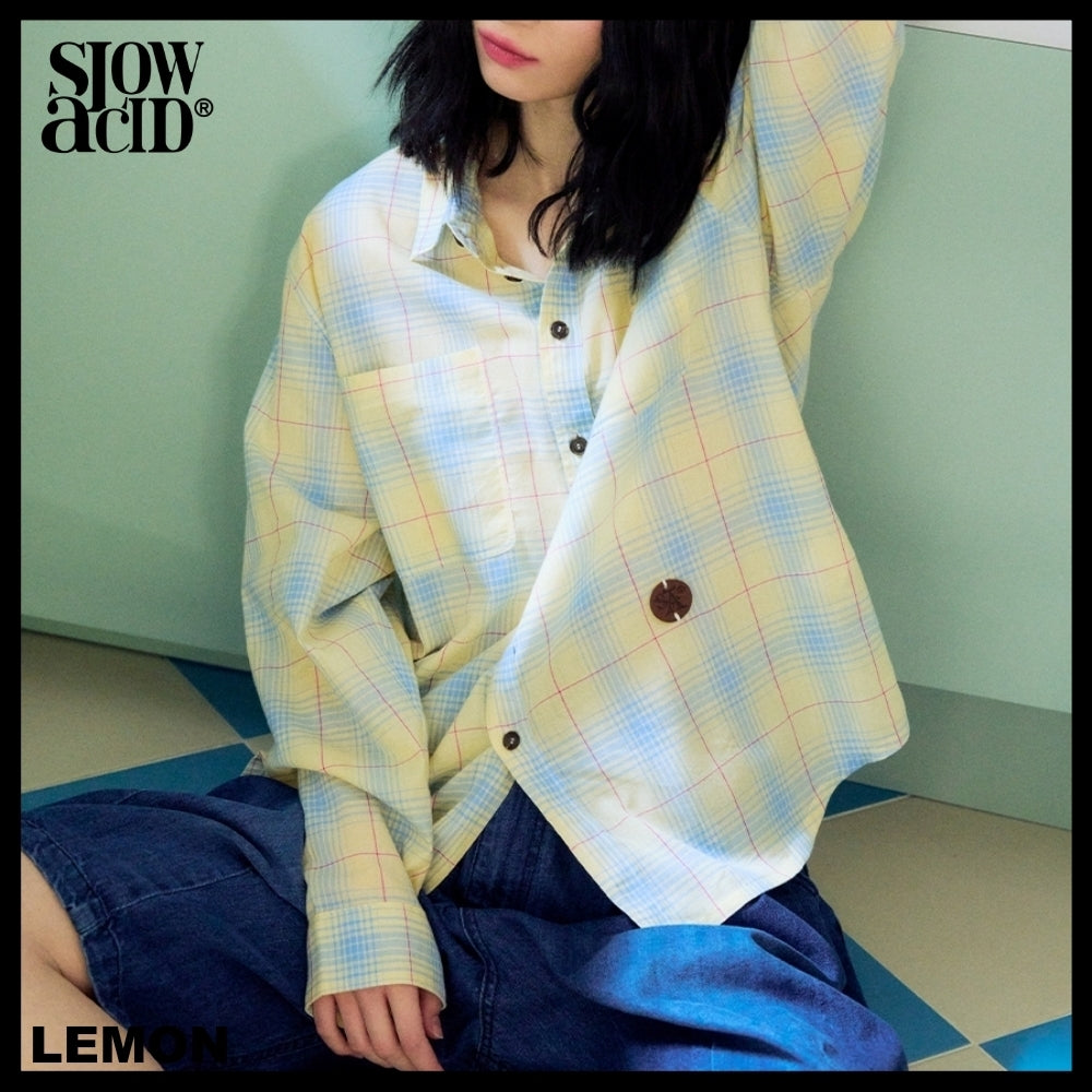 【SLOW ACID】TXT着用 SUMMER LIGHT CHECK SHIRT 2COLOR