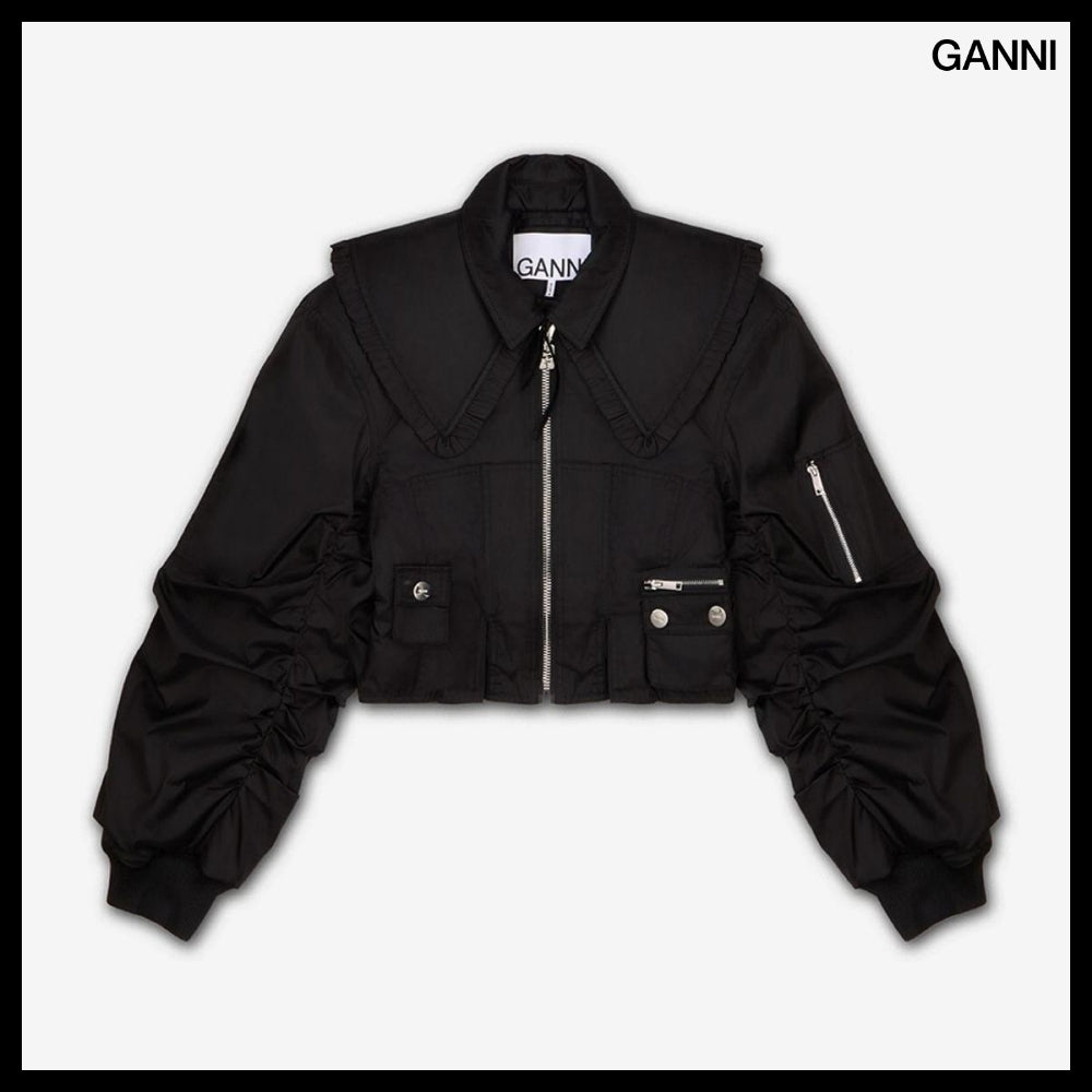 【Ganni】Duchess Nylon Jacket Black