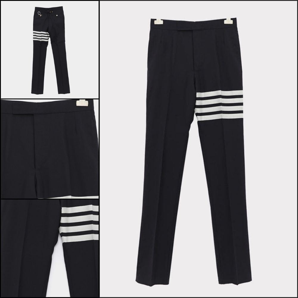 【THOM BROWNE】Four-bar classic wool slacks
