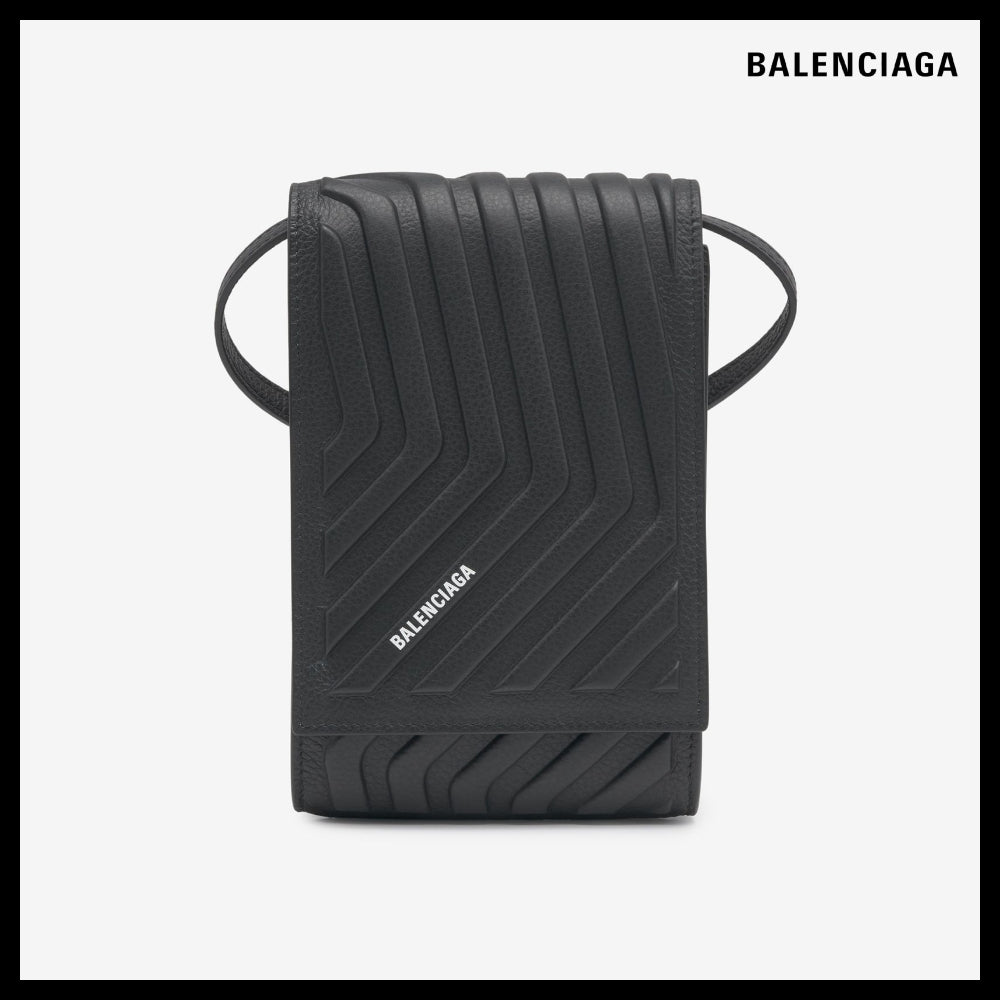 【BALENCIAGA】カー ストラップ フォンポーチ - ブラック