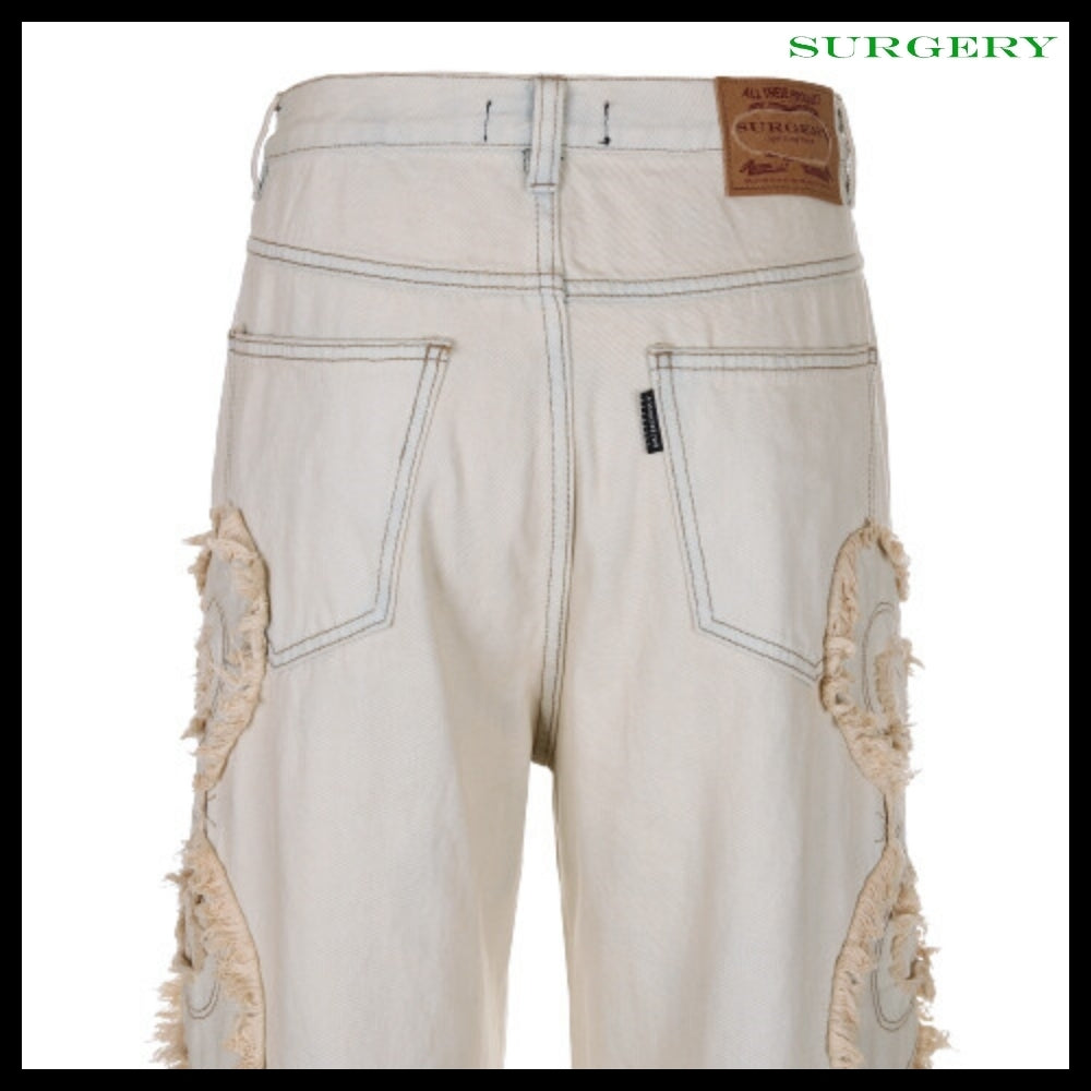 【SURGERY】CLOVER Logo Patch Jeans Cream