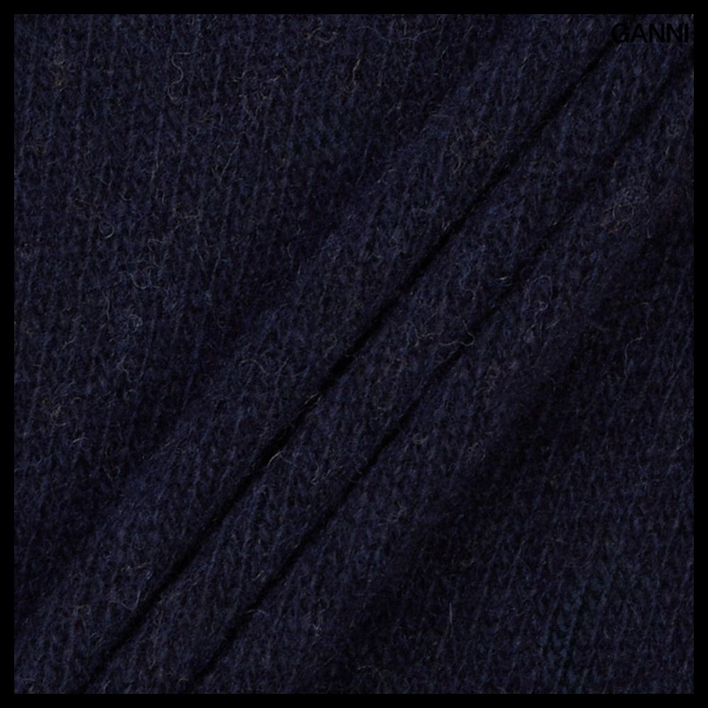 【Ganni】Graphic Wool Mix Baseball Knit - Sky Captain