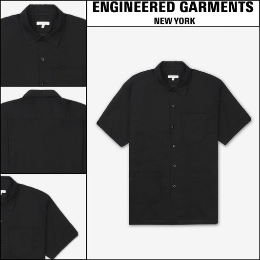 ◆Engineered Garments◆ キャンプシャツ ブラック 人気 売れ筋