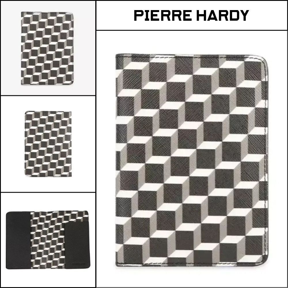 【Pierre Hardy】Unisex Cube Black Passport Wallet Travel