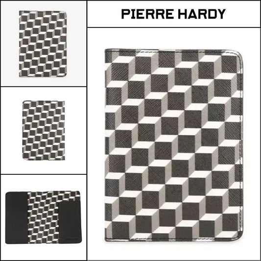 【Pierre Hardy】Unisex Cube Black Passport Wallet Travel