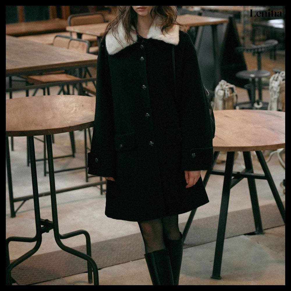 【LENINA】Perris Wool Handmade Half Coat
