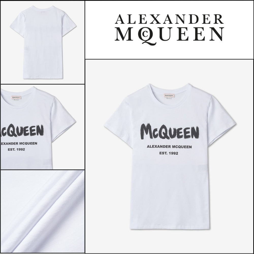 【alexander mcqueen】グラフィティ ロゴ 半袖Tシャツ ホワイト