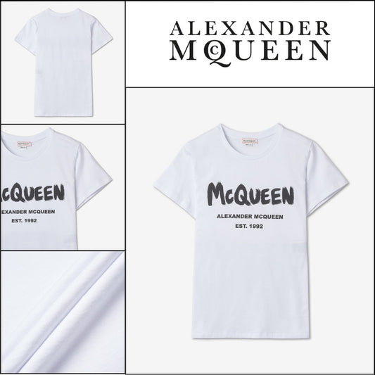 【alexander mcqueen】グラフィティ ロゴ 半袖Tシャツ ホワイト