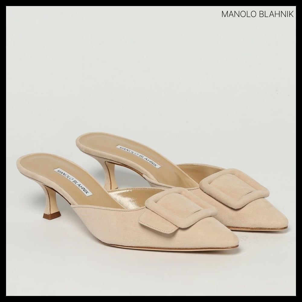 【Manolo Blahnik】HANGISI Satin Pumps