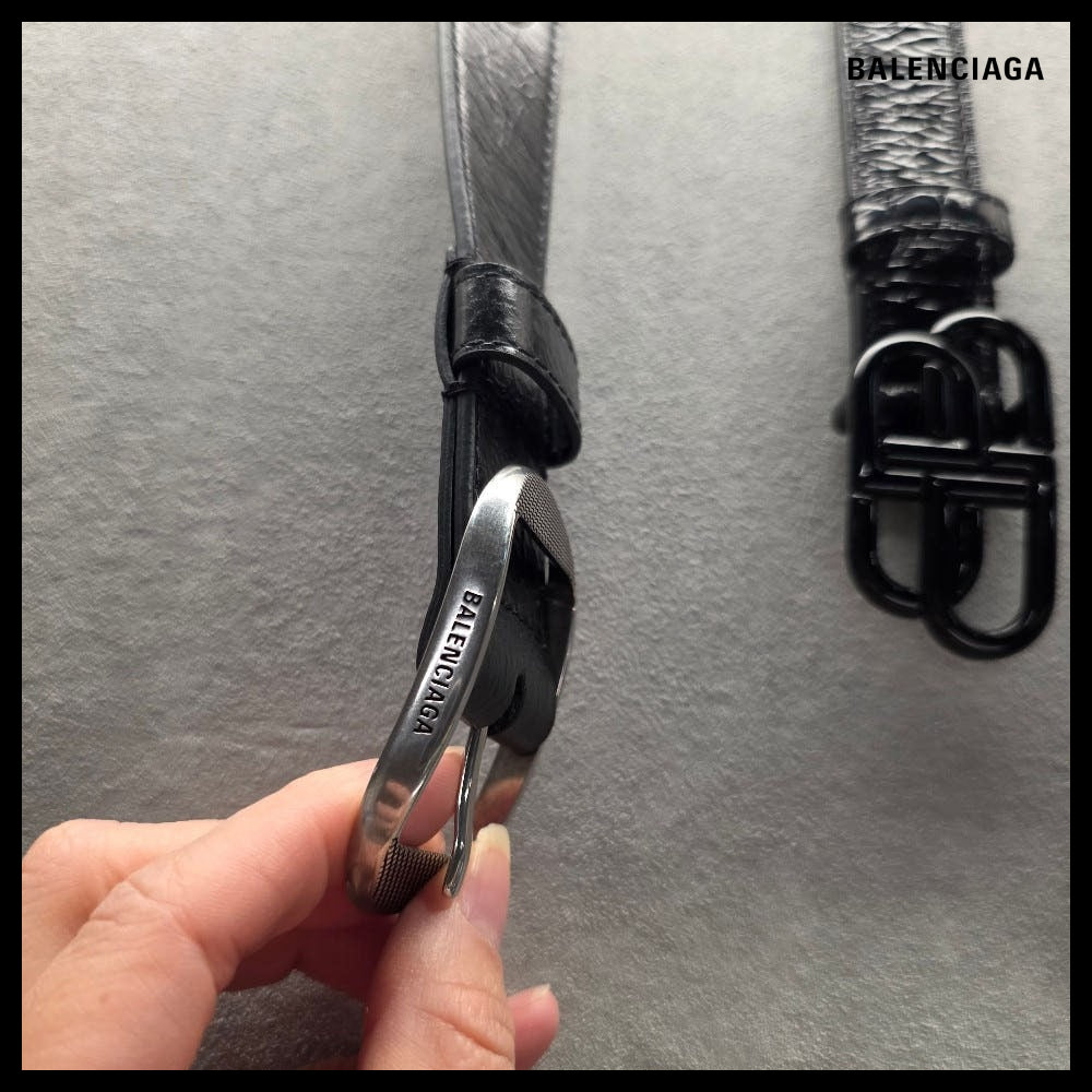 【BALENCIAGA】Le Cagole Belt in Black Silver