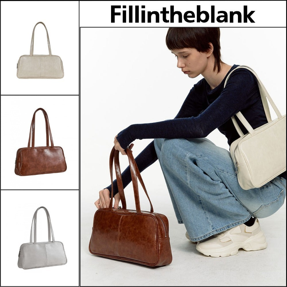 【FILL IN THE BLANK】TRAPEZOID BAGUETTE SHOULDER BAG 3COLORS