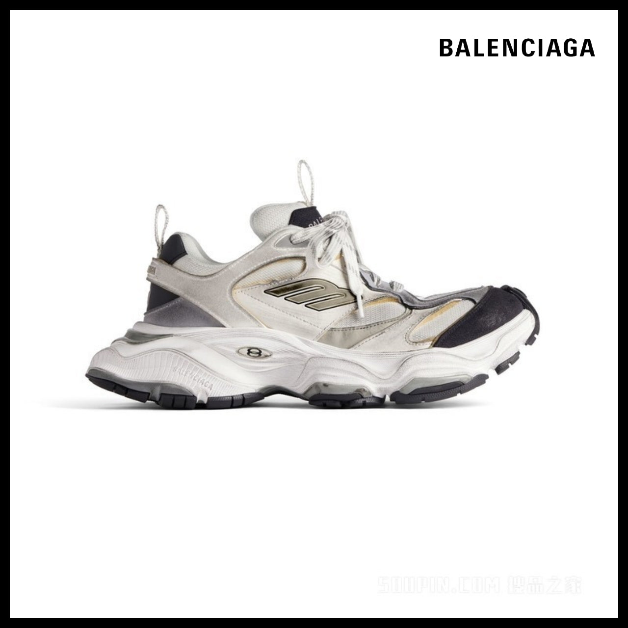 【BALENCIAGA】Cargo Sneaker White Grey