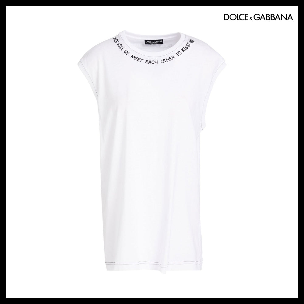【正規品】Dolce & Gabbana 刺繍入りコットンジャージートップス