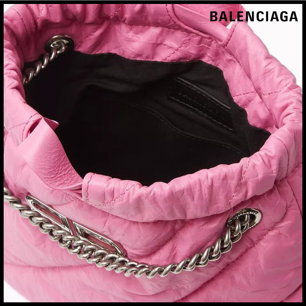 【BALENCIAGA】Crush XS Tote Bag Quilted Pink