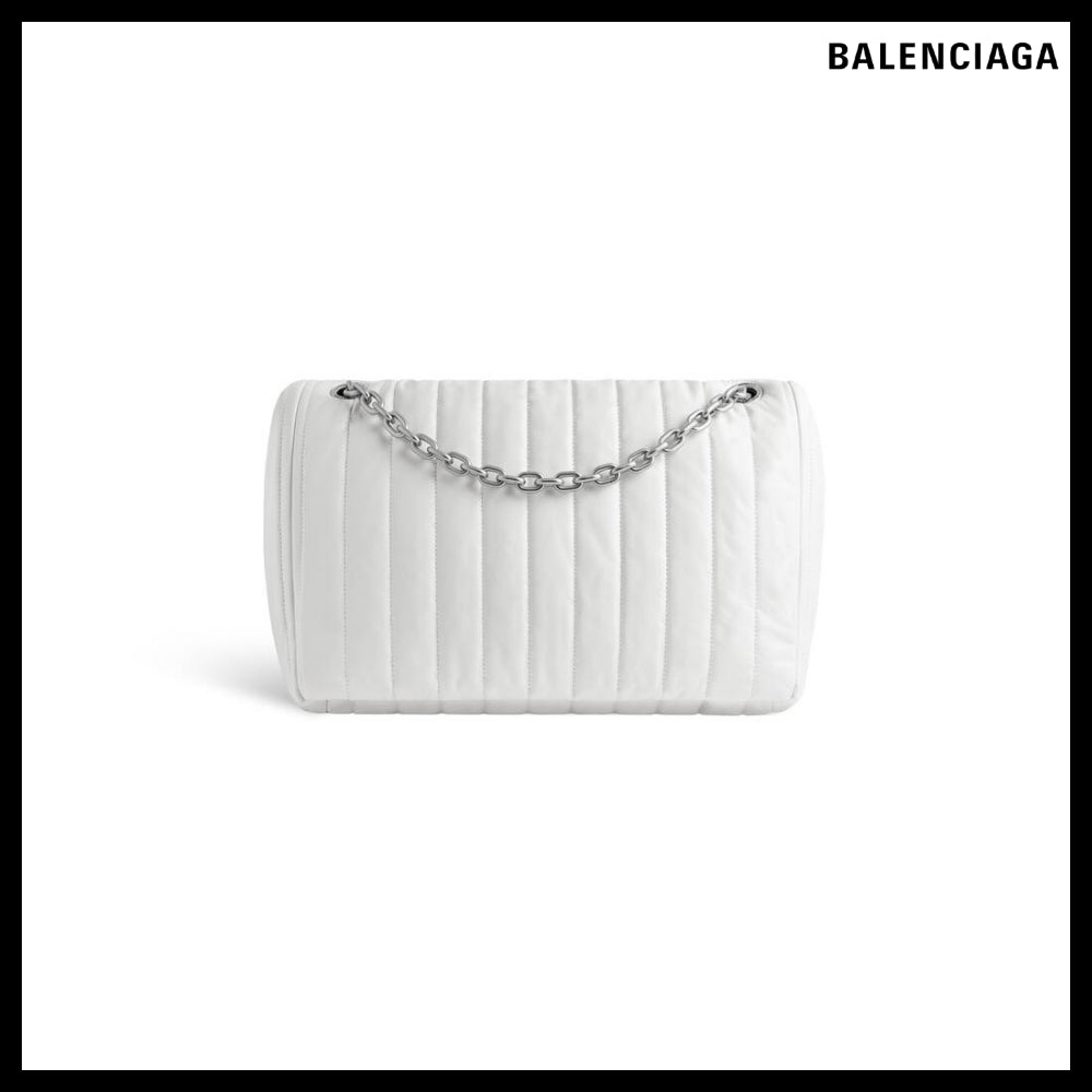【BALENCIAGA】Monaco Medium Chain Bag Quilted Off White