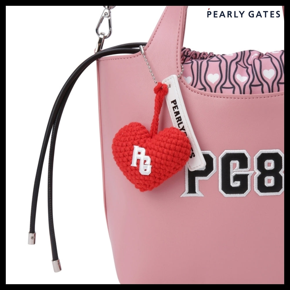 【PEARLY GATES】Embossed Logo Pattern Keyring Bucket Bag