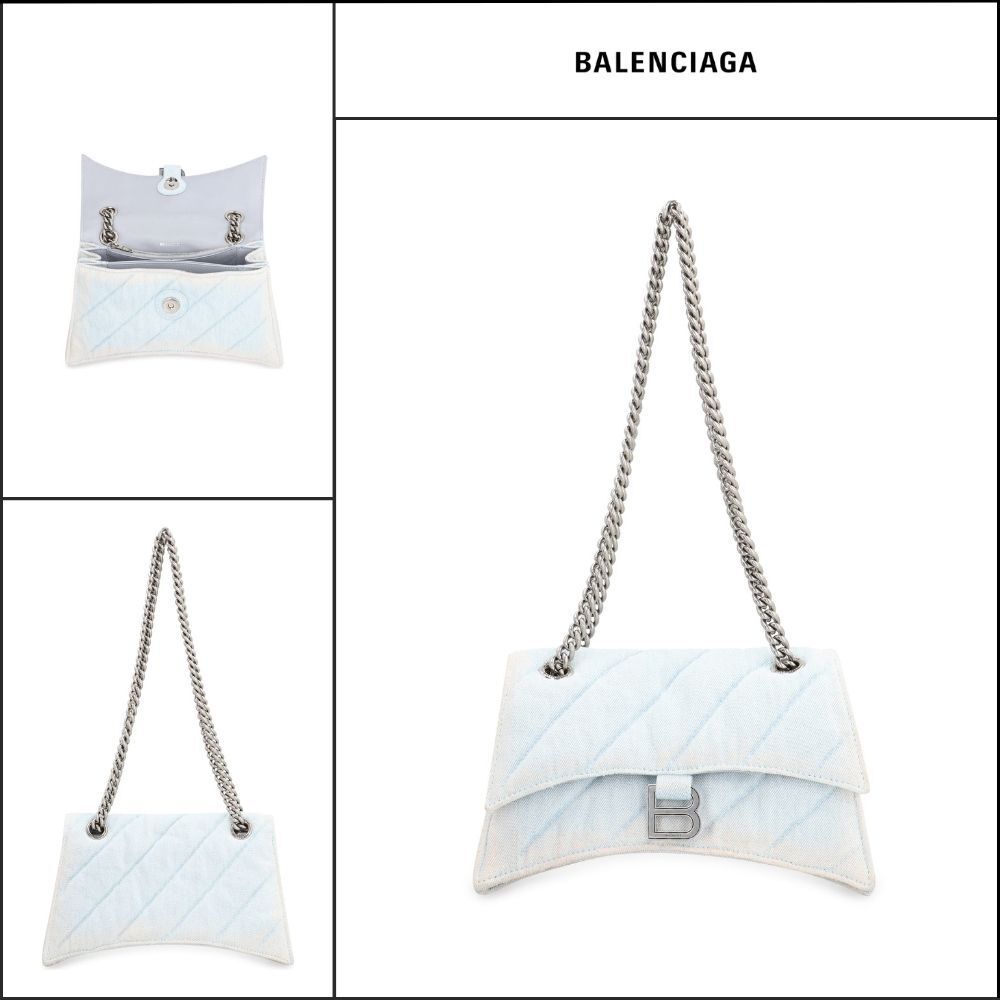 【BALENCIAGA】Crush Chain Bag Pale Blue