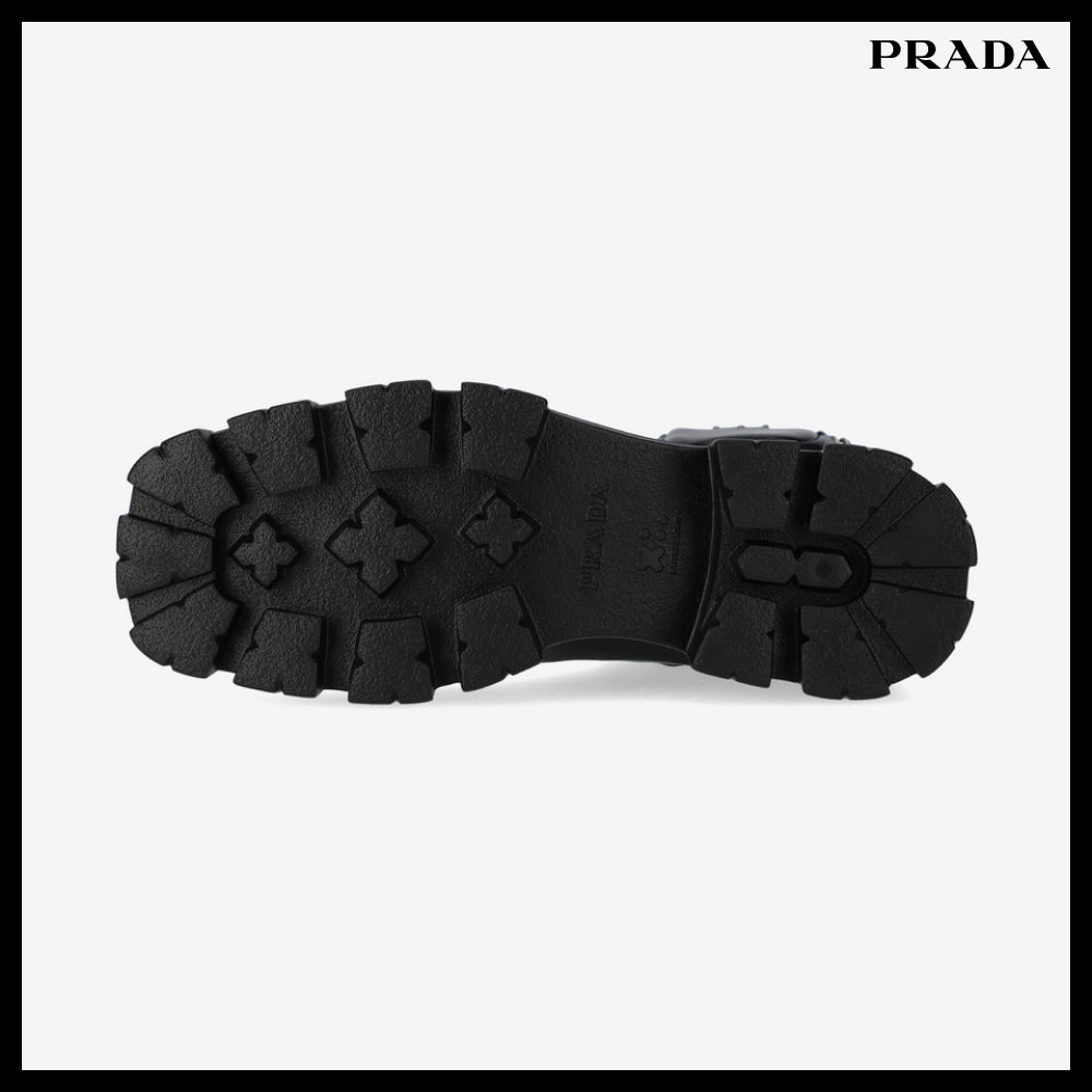◆PRADA◆ Cobblestone ブーツ Boots Black 厚底 レザー