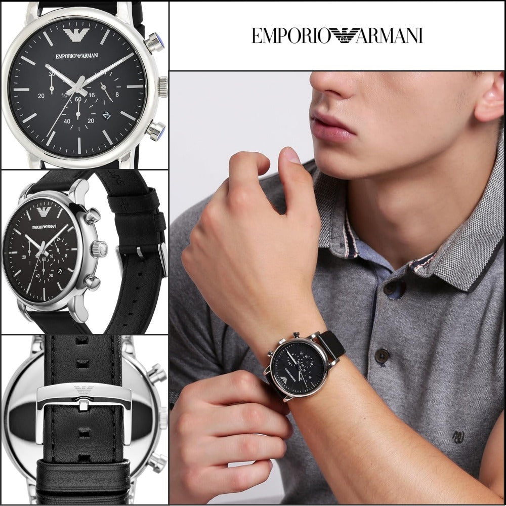 【EMPORIO ARMANI】Classic Chronograph Dial Watch