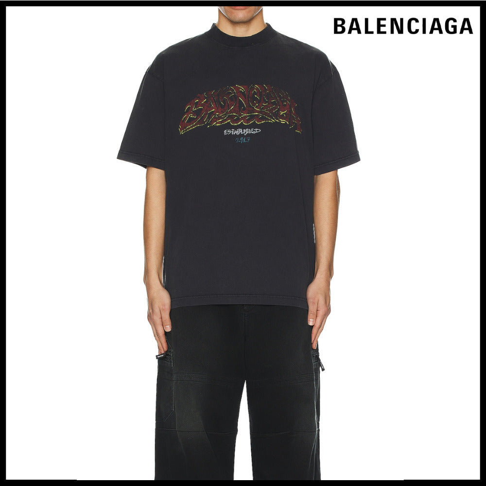 【BALENCIAGA】Offshore Logo Printed T-shirt