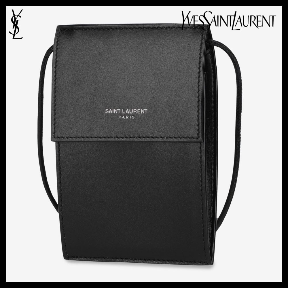 【SAINT LAURENT】 LOGO LEATHER CROSSBODY BAG