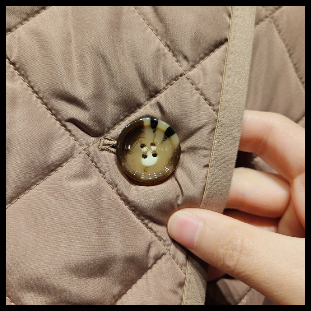 【BURBERRY】New Teyting long quilted women’s jacket camel