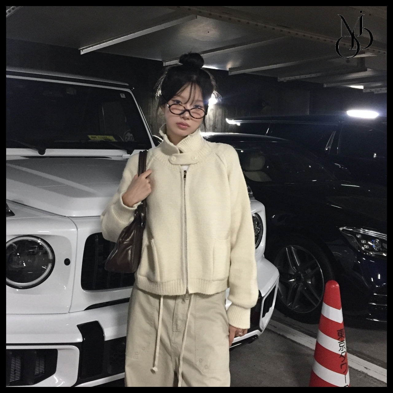 【MODIMOOD】In Tokyo Koi High Neck Knit Zip-Up