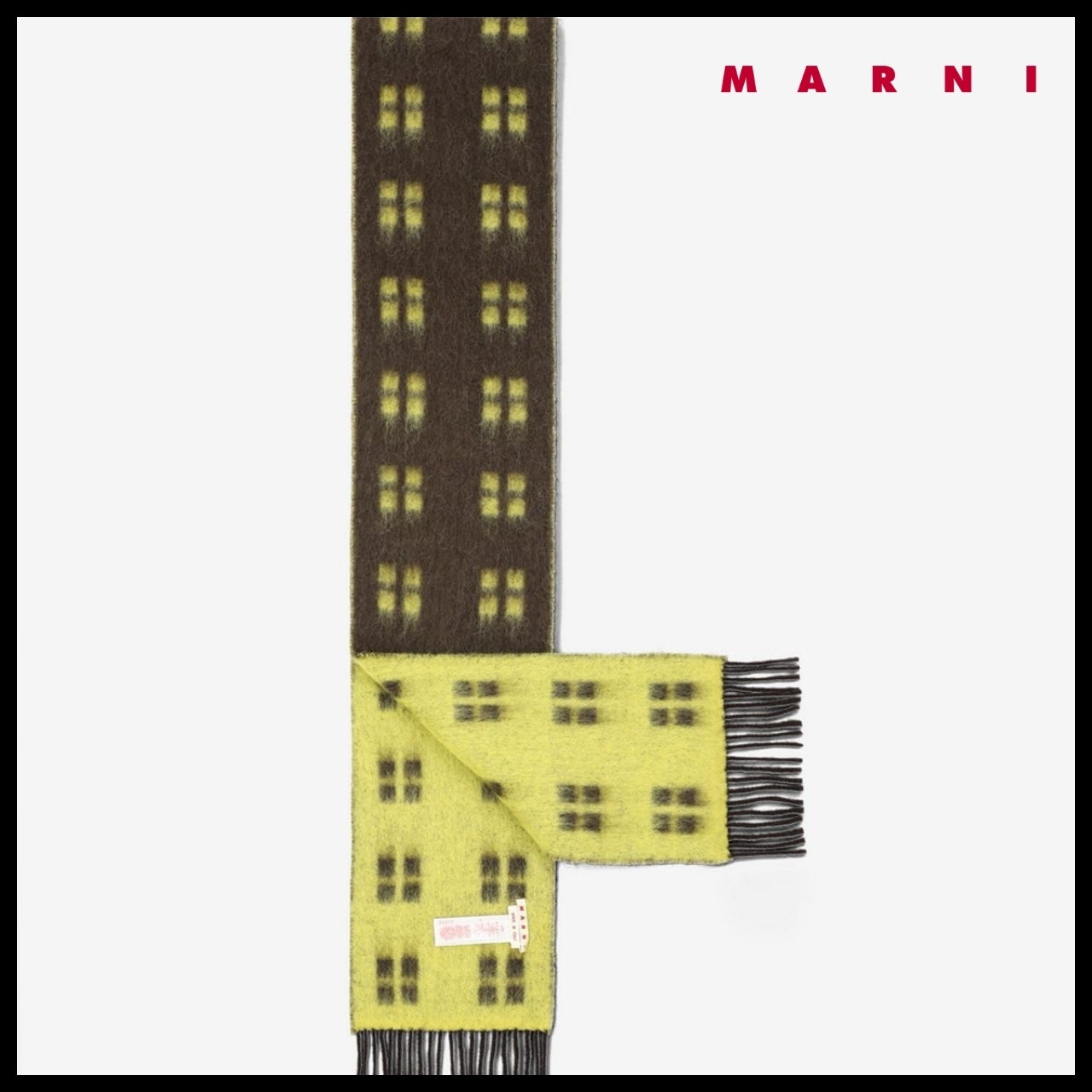 【MARNI】Square Wool Mohair Muffler Coffee