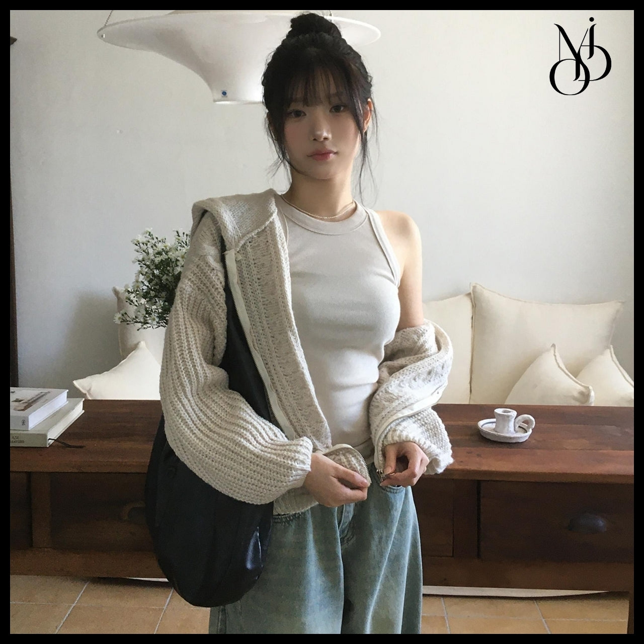 【MODIMOOD】Susu Cable Knit Zip-Up 7 Colors