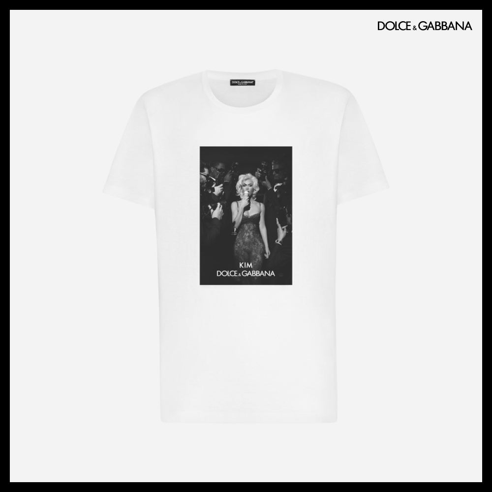 【Dolce&Gabbana】CIAO KIM PIZZA PRINT T SHIRT W